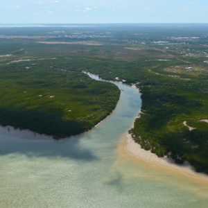 Looking towards Wishart Business Precinct from Myrmidon Creek