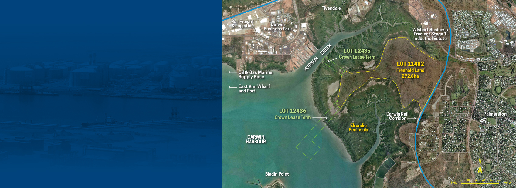 272 hectares of freehold land backing onto proposed Port and Deep Water in Darwin Harbour