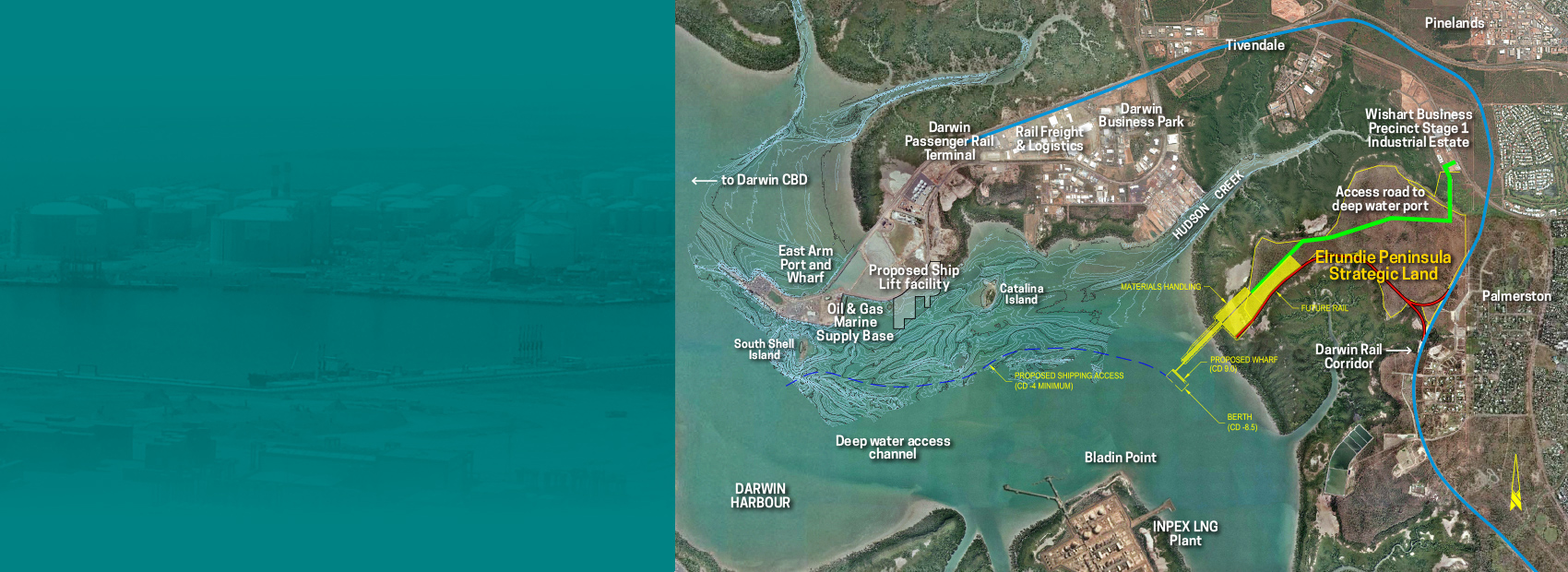 Prime Development location for Port, barge landing and Marine Industries Precinct